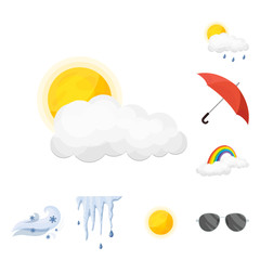 Vector design of weather and climate sign. Set of weather and cloud stock symbol for web.