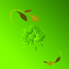 abstract floral background with flowers and leaves