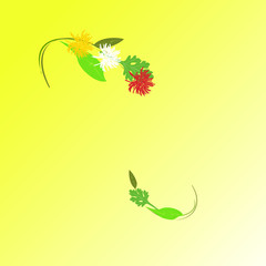 chrysanthemum composition witn autumn leaves