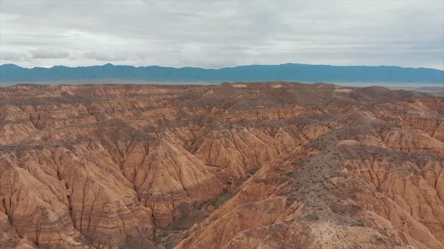Charyn Canyon, Charyn National Park in Kazakhstan. The Valley of Castles. Second Biggest Canyon in the World. Areal Dron Shoot.