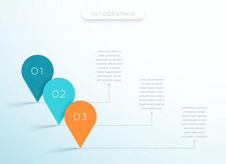 3 Marker Shapes Line Infographic Template Design