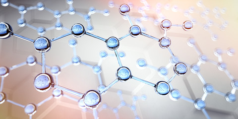 Hexagonale Molekülstrukturen - obrazy, fototapety, plakaty