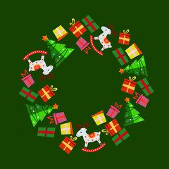 Christmas wreath vector illustration