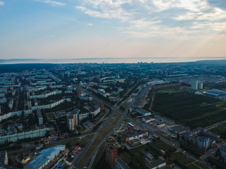 Naklejka na ściany i meble A view of the city from above