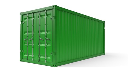 simple shipment container on white. 3d illustration