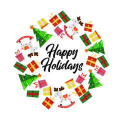 Christmas wreath vector illustration