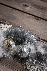 Christmas background on the wooden