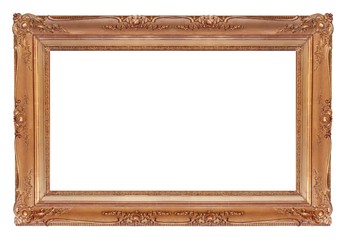 Golden frame for paintings, mirrors or photo