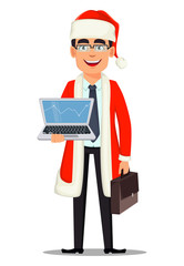 Business man in Santa Claus costume