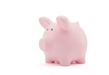 Piggy bank on white background with clipping path 