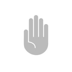 Hand, fünf Finger - Icon, Piktogramm, grafisches Element - grau