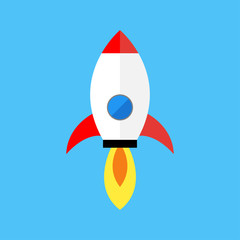 Rocket vector icon. Rocket start up icon. Rocket launcher