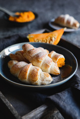Sweet pumpkin crescent rolls