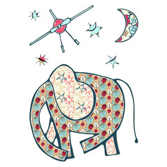 Ilustración - El Principito - El Piloto y su Elefante