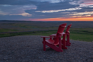 Red Chairs at Grasslands National Park
