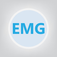EMG (Electromyography) acronym- vector illustration