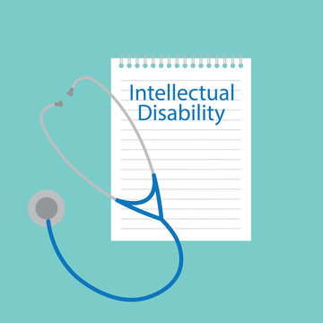 Intellectual Disability Written In A Notebook- Vector Illustration