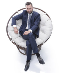businessman sitting in a comfortable chair
