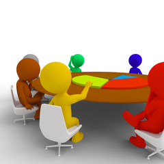 Diverse team seated at a round table