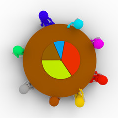 Diverse team at circular table