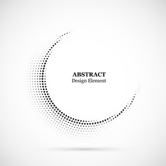 Halftone dotted background circularly distributed. Halftone effect vector pattern. Circle dots isolated on the white background.