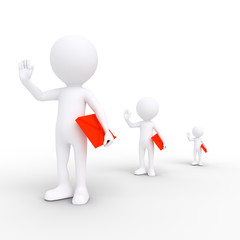 Business Men carrying red folders