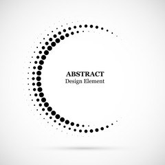 Halftone dotted background circularly distributed. Halftone effect vector pattern. Circle dots isolated on the white background.