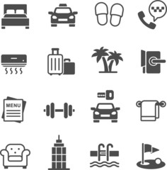 Hotel service icons set