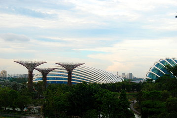 Fototapeta premium View of Gardens by the Bay with Flower Dome and Cloud Forest in Singapore