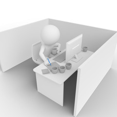 Working and drinking coffe