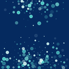 White glitter on  blue background. 