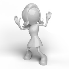 Woman character in different positions