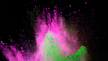 Obraz premium Multi-color powder explosion on black background