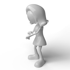 Woman character in different positions