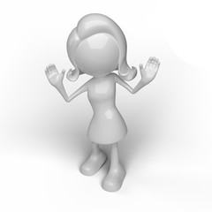 Woman character in different positions