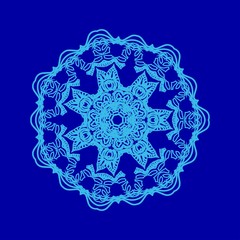 Ornate snowflake azure on navy blue