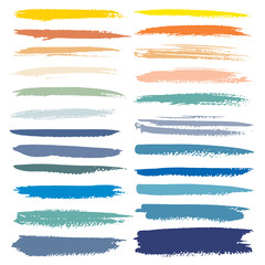 Set of brush stroke, Colorful ink grunge brush strokes. Vector illustration...