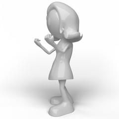 Female character 3D in different positions