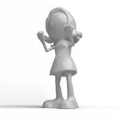 Female character 3D in different positions
