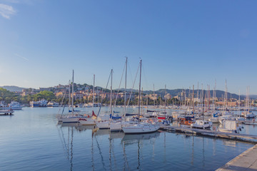 Fototapeta na wymiar Peaceful Harbor of La Spezia, Italy