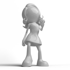 Female character 3D in different positions