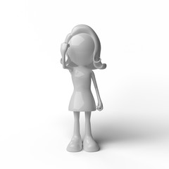 Female character 3D in different positions