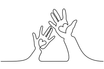 Happy Jumping Couple At The Winter Time Continuous Line Drawing Vector Illustration On White Background Wall Mural Valenty