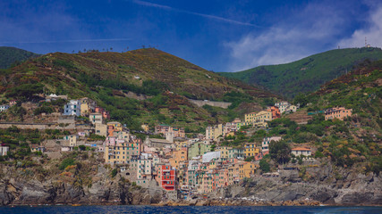 View of the village of Riomaggiore in Cinque Terre, Italy