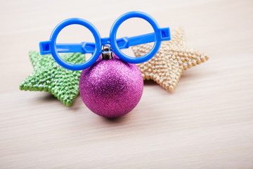 new year toy blue glasses 