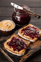 Peanut butter and jelly sandwich