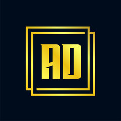 Initial Letter AD Logo Template Design