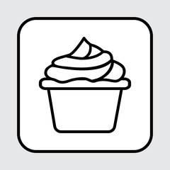 Cupcake icon. Outline design. Vector illustration