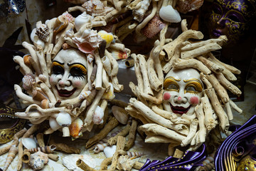 Two unusual handmade Venetian masks