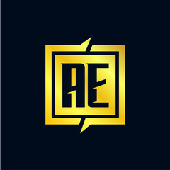 Initial Letter AE Logo Template Design